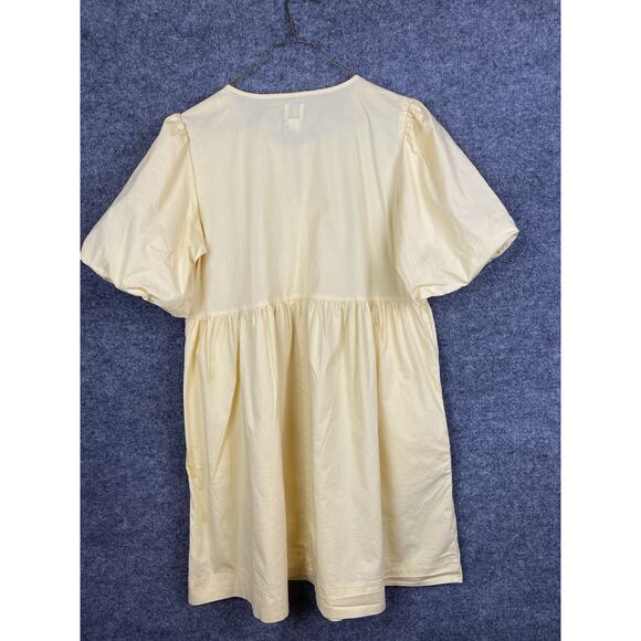 Joie Yellow Babydoll Dress Puff Sleeves Midi Medium - Picture 6 of 12